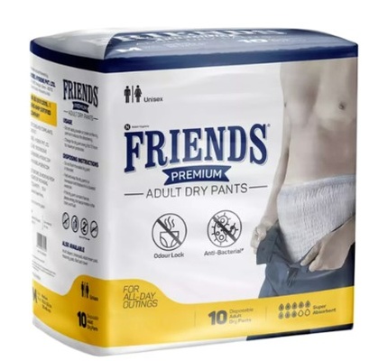 Friends Adult Pullup Diaper XL 10 Pieces Comfortable Daily Wear