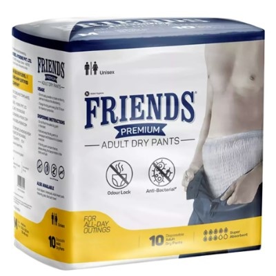 Friends Adult Pull Up Diaper Large 10 Count Comfortable Daily Wear