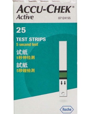 Accu Chek Active Glucometer Test Strips 25s